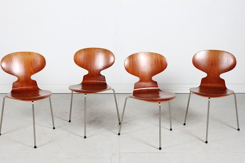 Arne Jacobsen
4 Ant Chairs 3100 
Early version 
made of teak