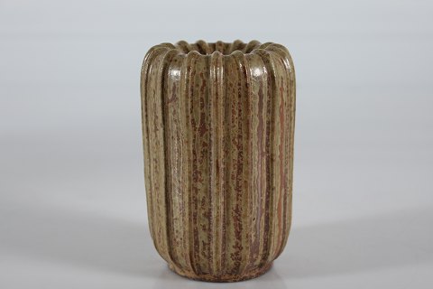 Arne BangArt Deco vase stoneware in fluted style