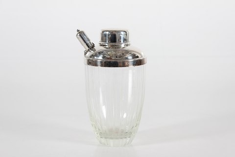 Cocktail ShakerCocktailshaker af glasmed top af sterling sølv