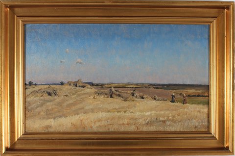 Viggo Pedersen"Rye harvest" oil painting on canvas