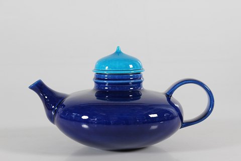 Inge PehrssonRörstrandPOP teapot with blue glaze