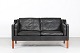 Børge Mogensen2 personers sofa 2212m/sort læder
